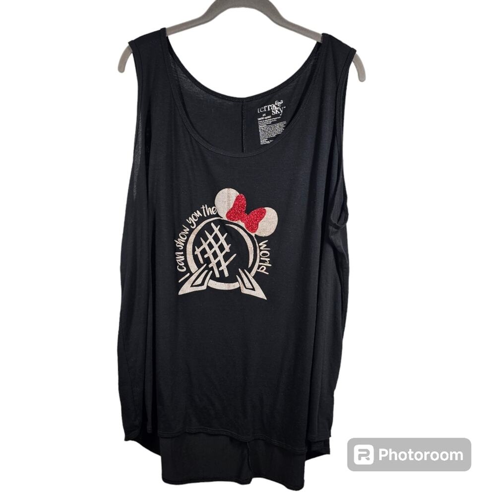 Disney Minnie Epcot-Themed Hi-Lo Tank Top, I Can Show You the World, Women's 2X